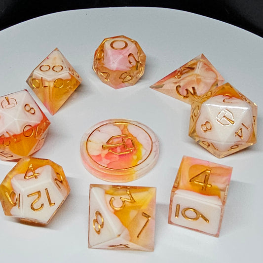 Sunset in the Relic Coast 9-Piece Polyheadral Dice Set