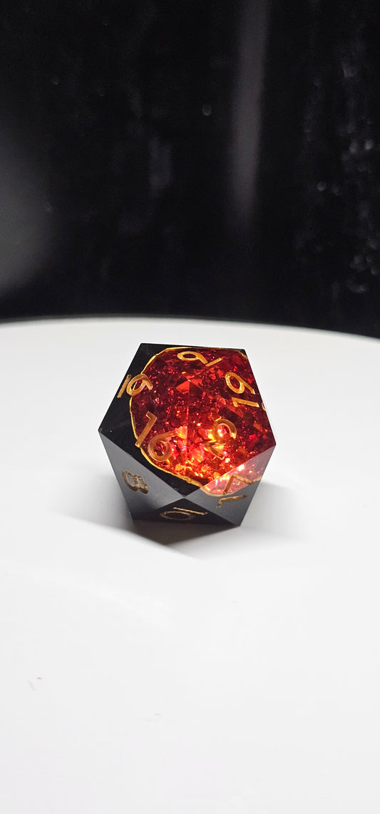 Red Geode Chonk D20 (28mm)
