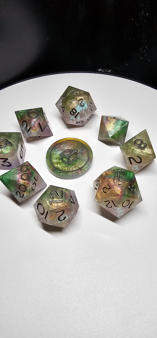 Kandrian Opal 9-Piece Polyheadral Dice Set