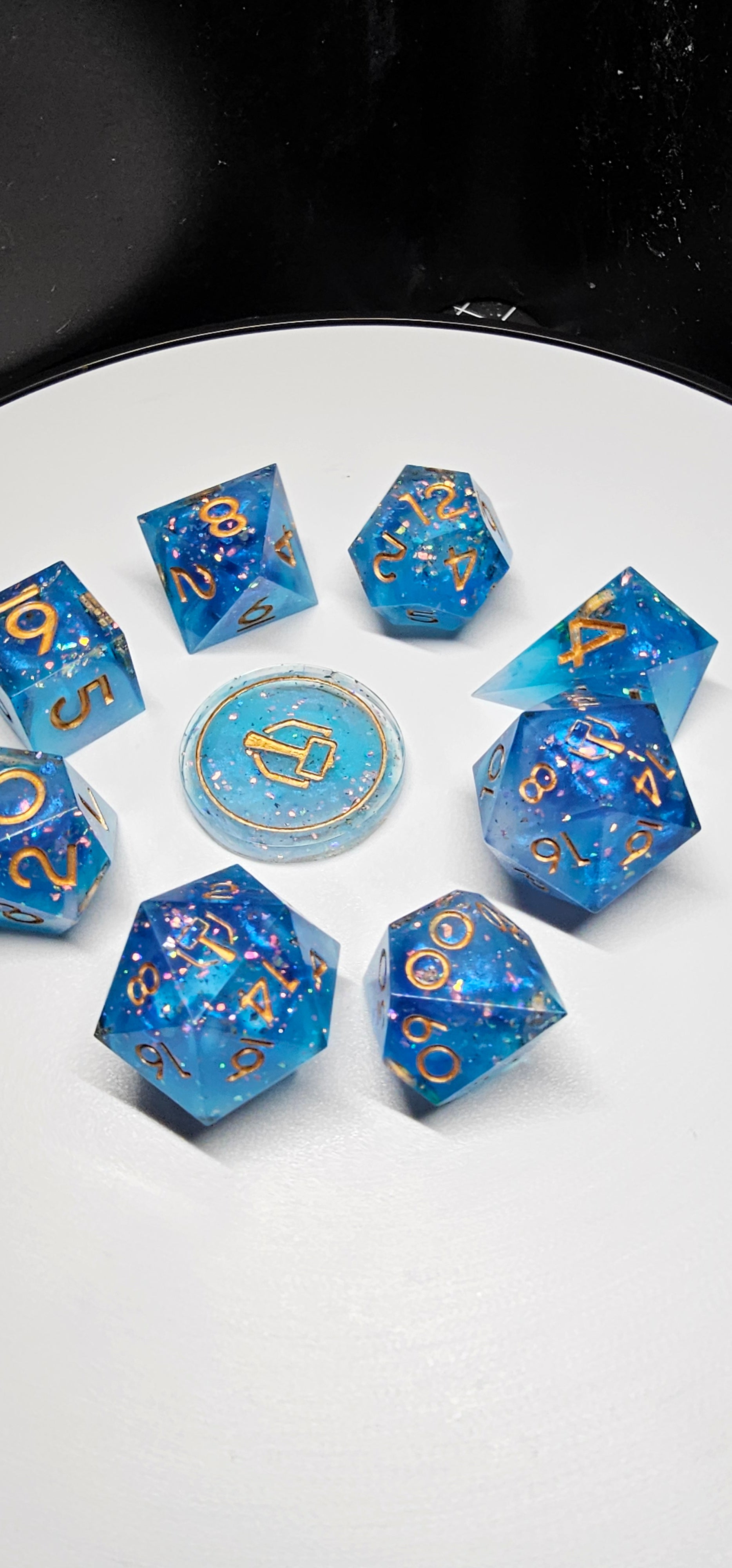 Azael Treasure 9-Piece Polyheadral Dice Set – Blackwood Dice