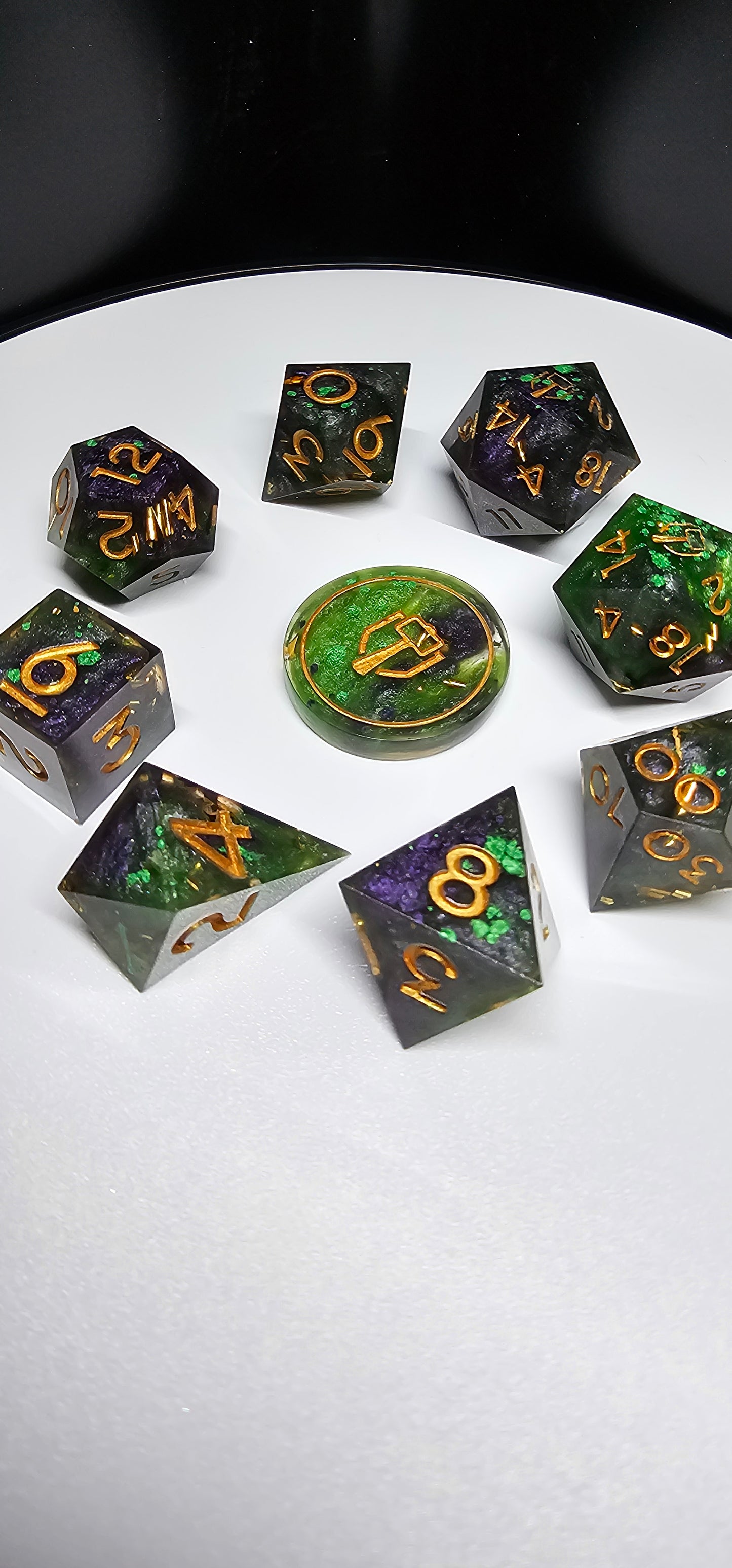 Emerald Spell 9-Piece Polyheadral Dice Set