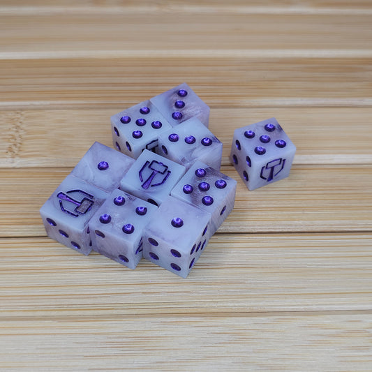 Lavender Mists Handmade Set of 10 12mm d6s