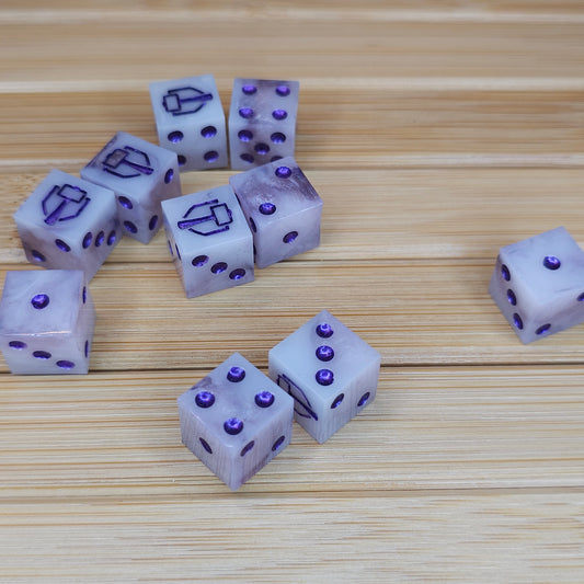 Lavender Mists Handmade Set of 10 12mm d6s