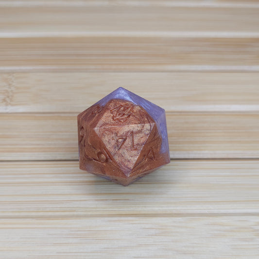 Lavender Bronze Handmade Squishy Chonk D20