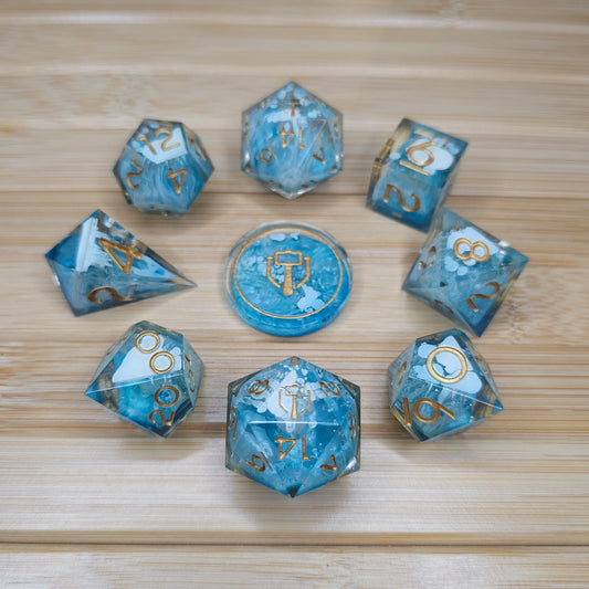 Ephemeral Spell Petri Handmade 9 Piece Dice Set