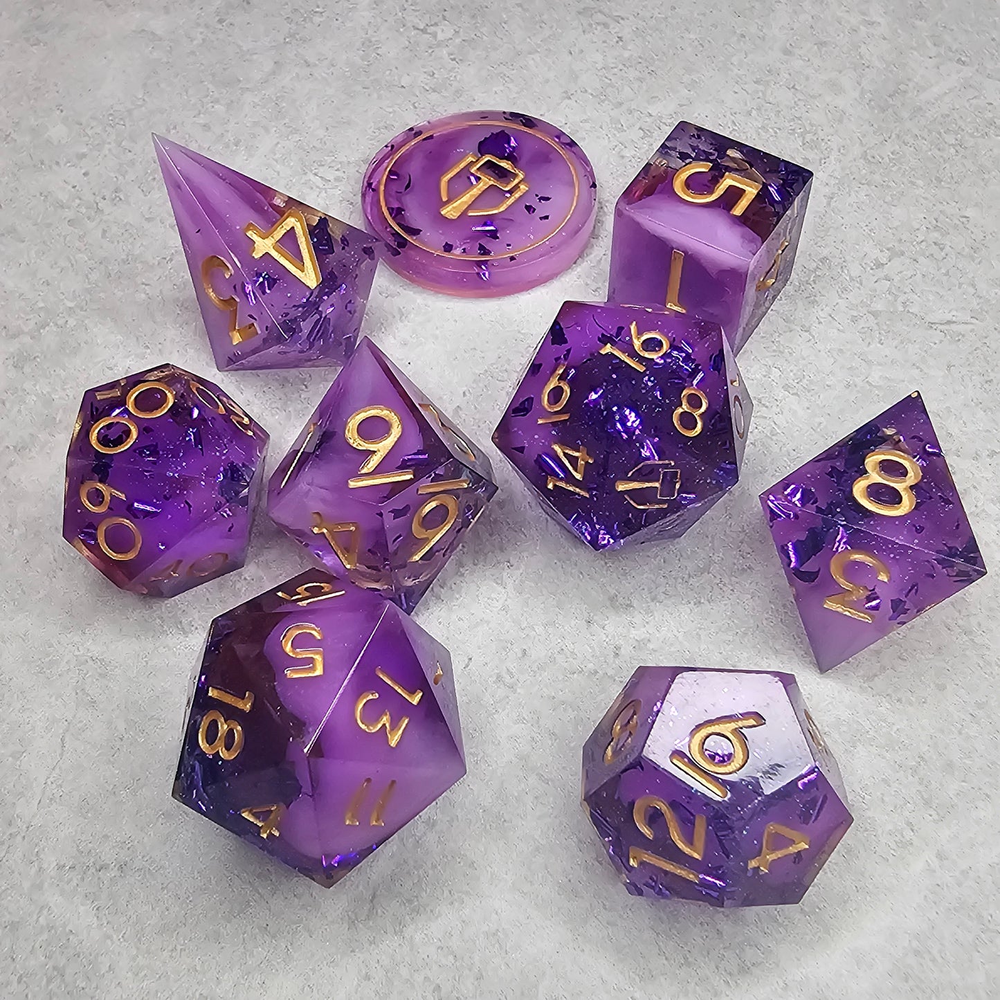 Aldarian Arcanacraft 9-Piece Polyheadral Dice Set