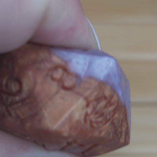 Lavender Bronze Handmade Squishy Chonk D20