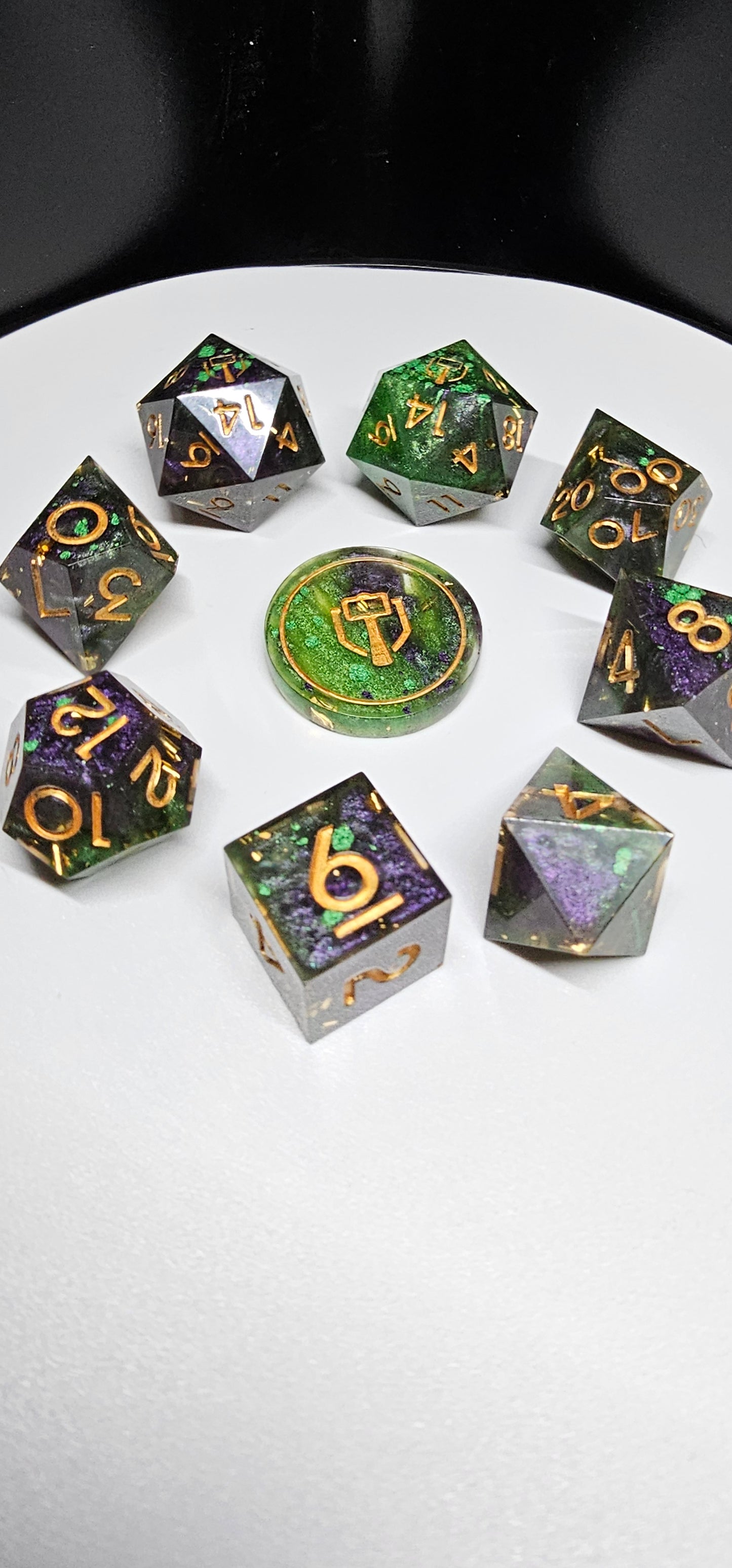 Emerald Spell 9-Piece Polyheadral Dice Set