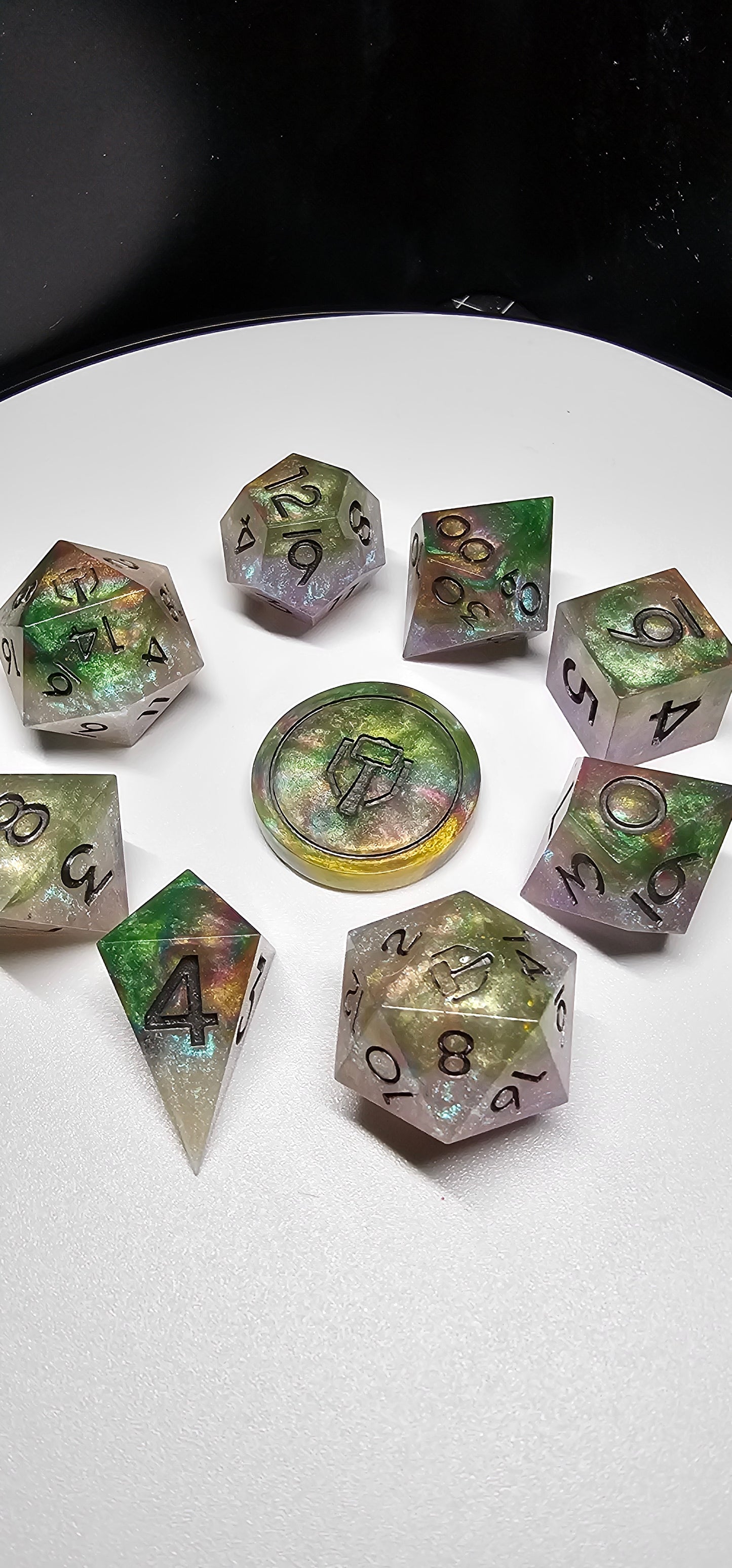 Kandrian Opal 9-Piece Polyheadral Dice Set